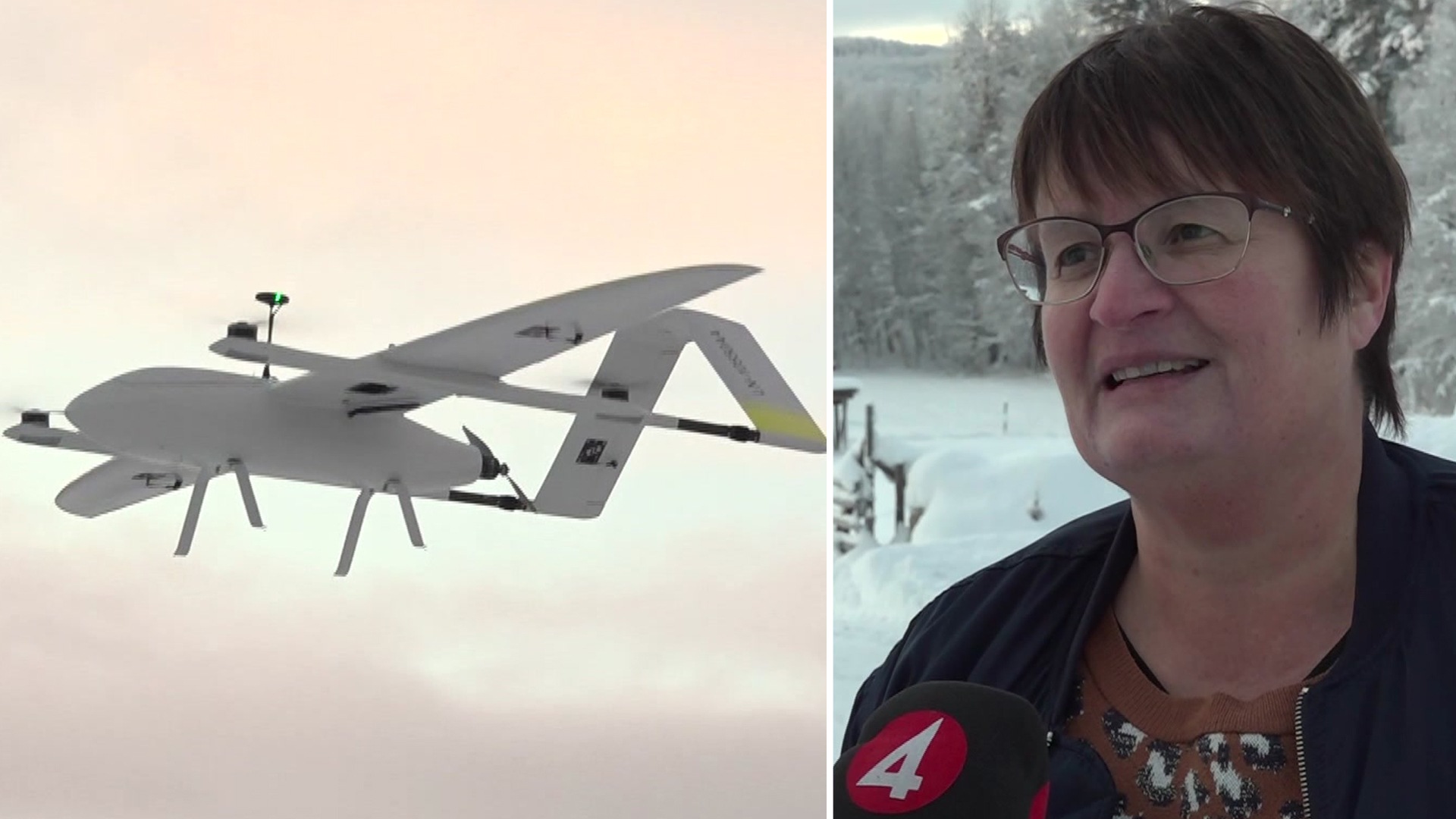 A drone flying